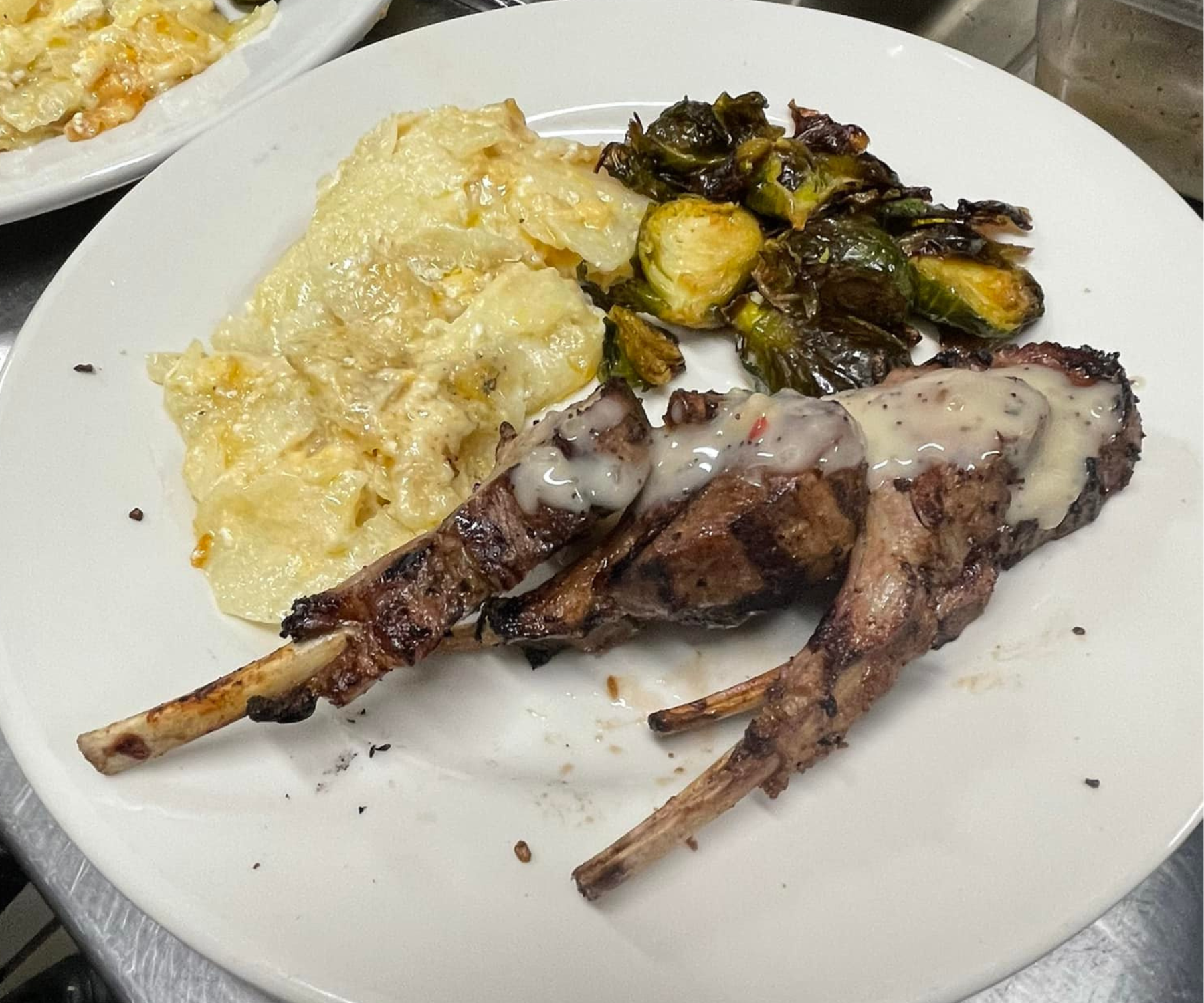 Close up of a delicious dinner entree at an event at Darlington Country Club's dining area