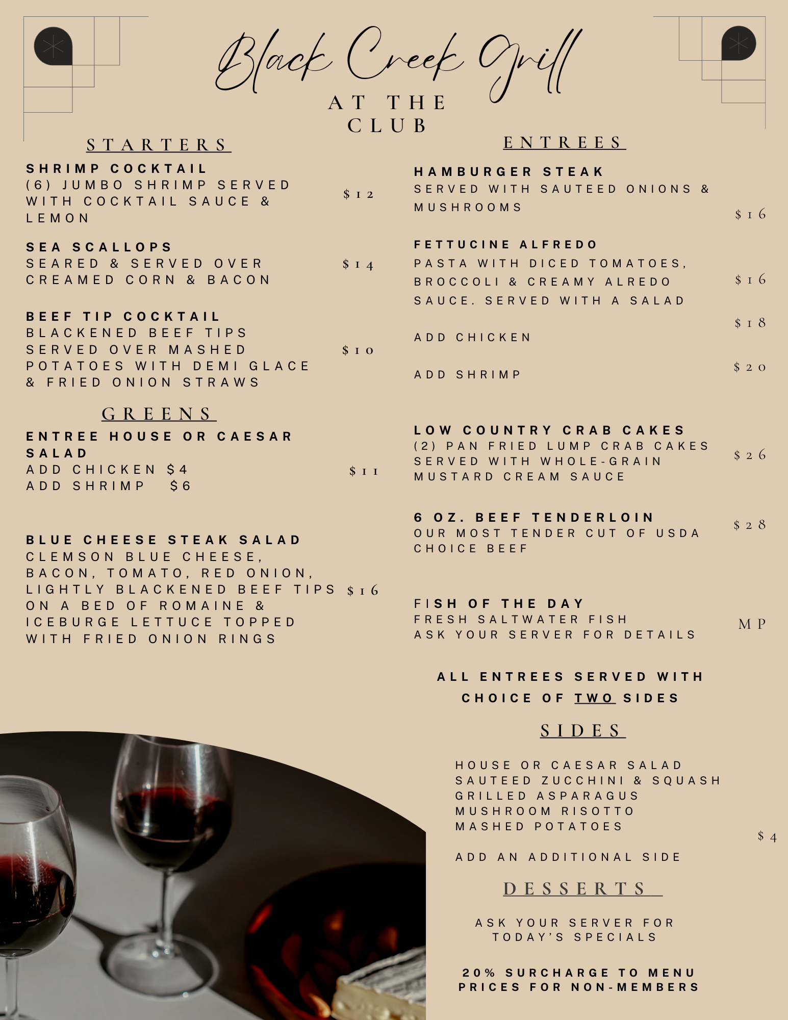 Black Creek Grill Menu